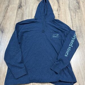 Vineyard Vines Men's Navy Shirt Hoodie with Logo